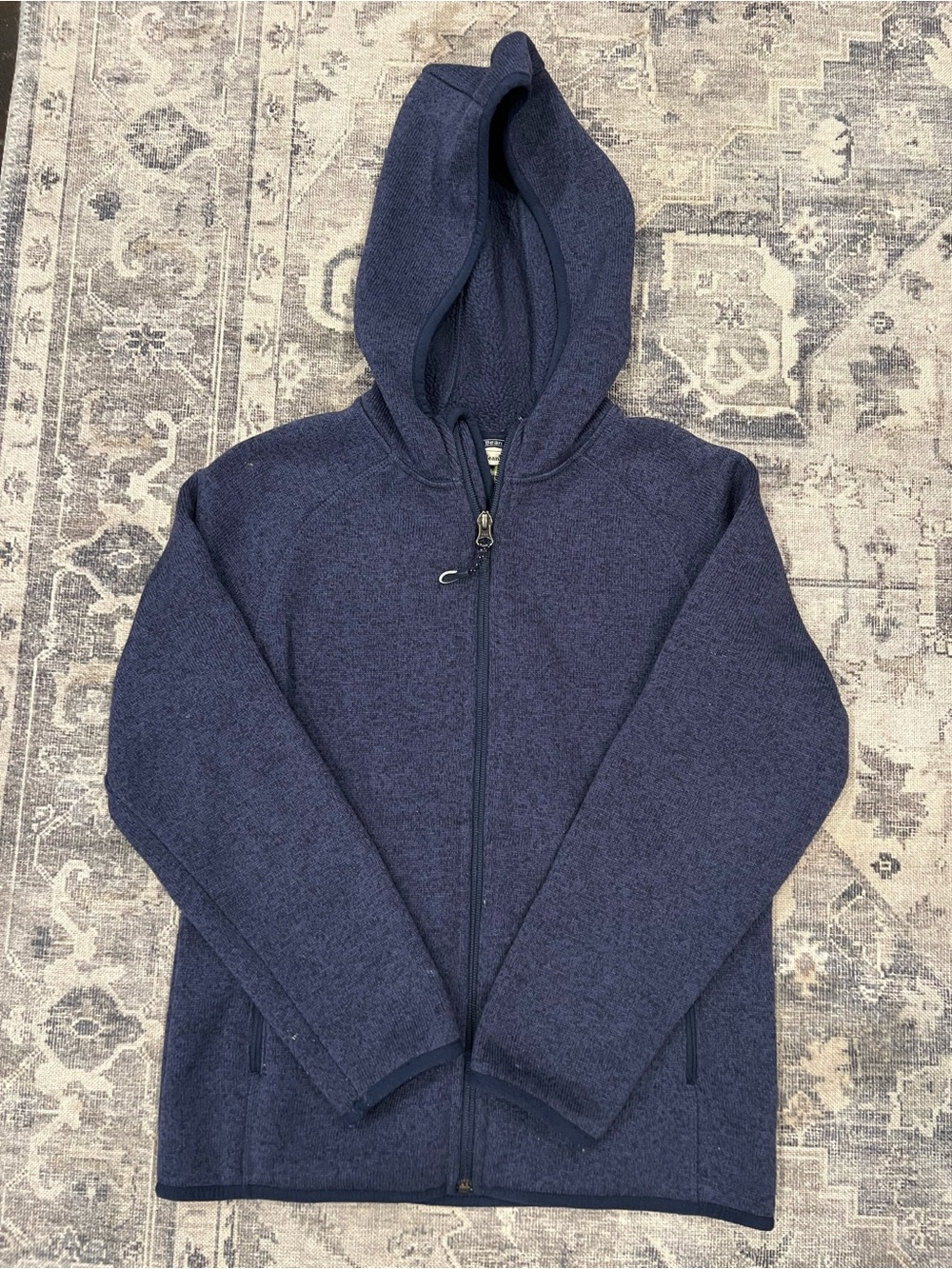 L.L.Bean Boy Navy Full-Zip Hooded Sweater
